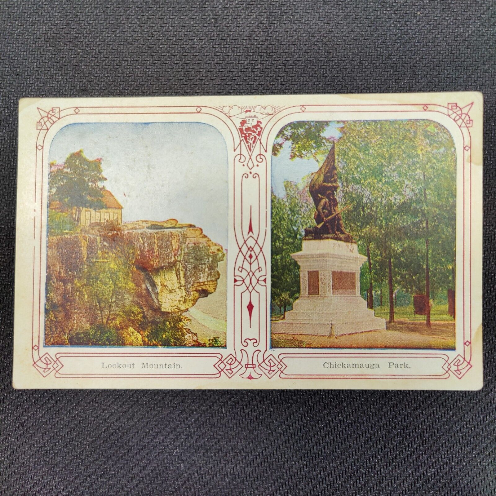 RARE Antique c. 1920s World Postcard GEORGIA LOOKOUT MOUNTAIN + CHICKAMAUGA PARK