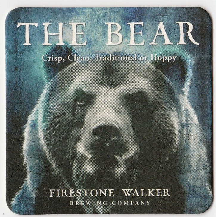 Firestone Walker The Lion  The Bear  Beer Coaster Paso Robles CA