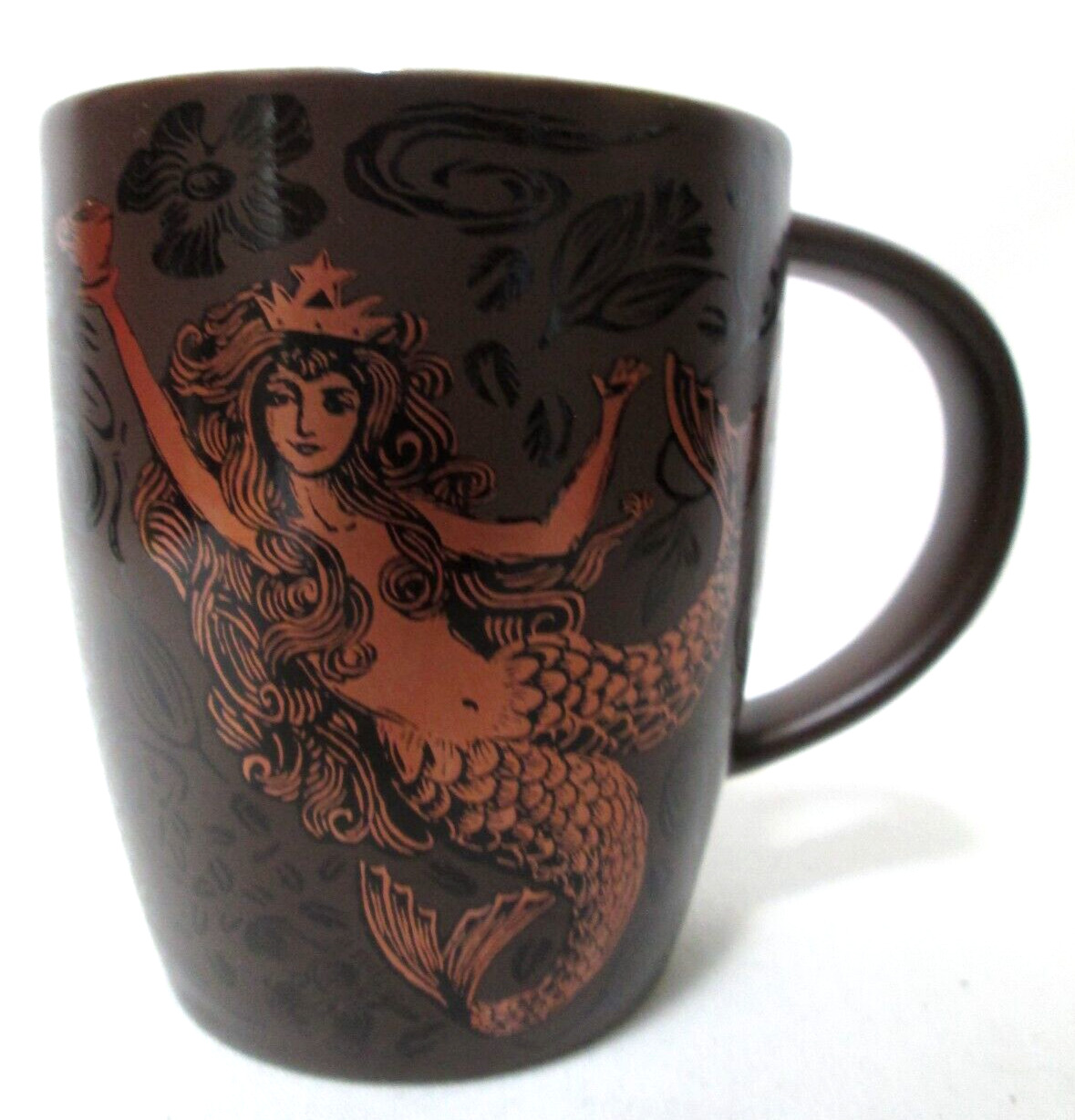 Starbucks 2007 35th Anniversary Mermaid Siren Brown Copper Mug Cup Micro Dish