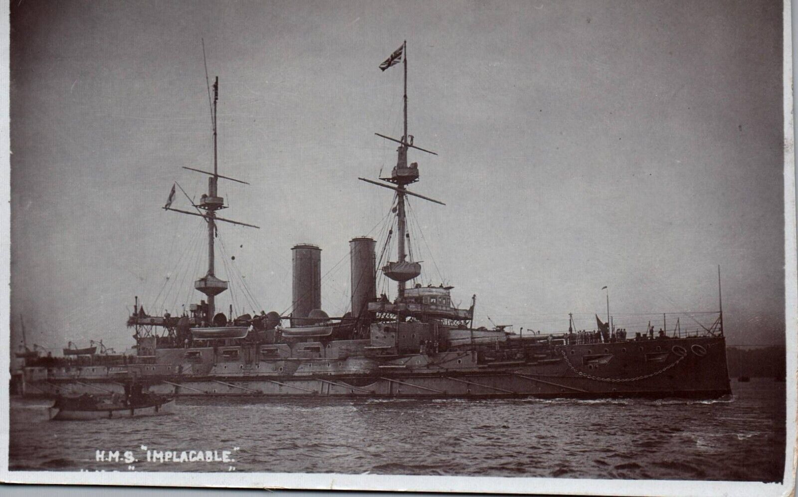 HMS Implacable British Royal Navy -  c1910s RPPC Postcard