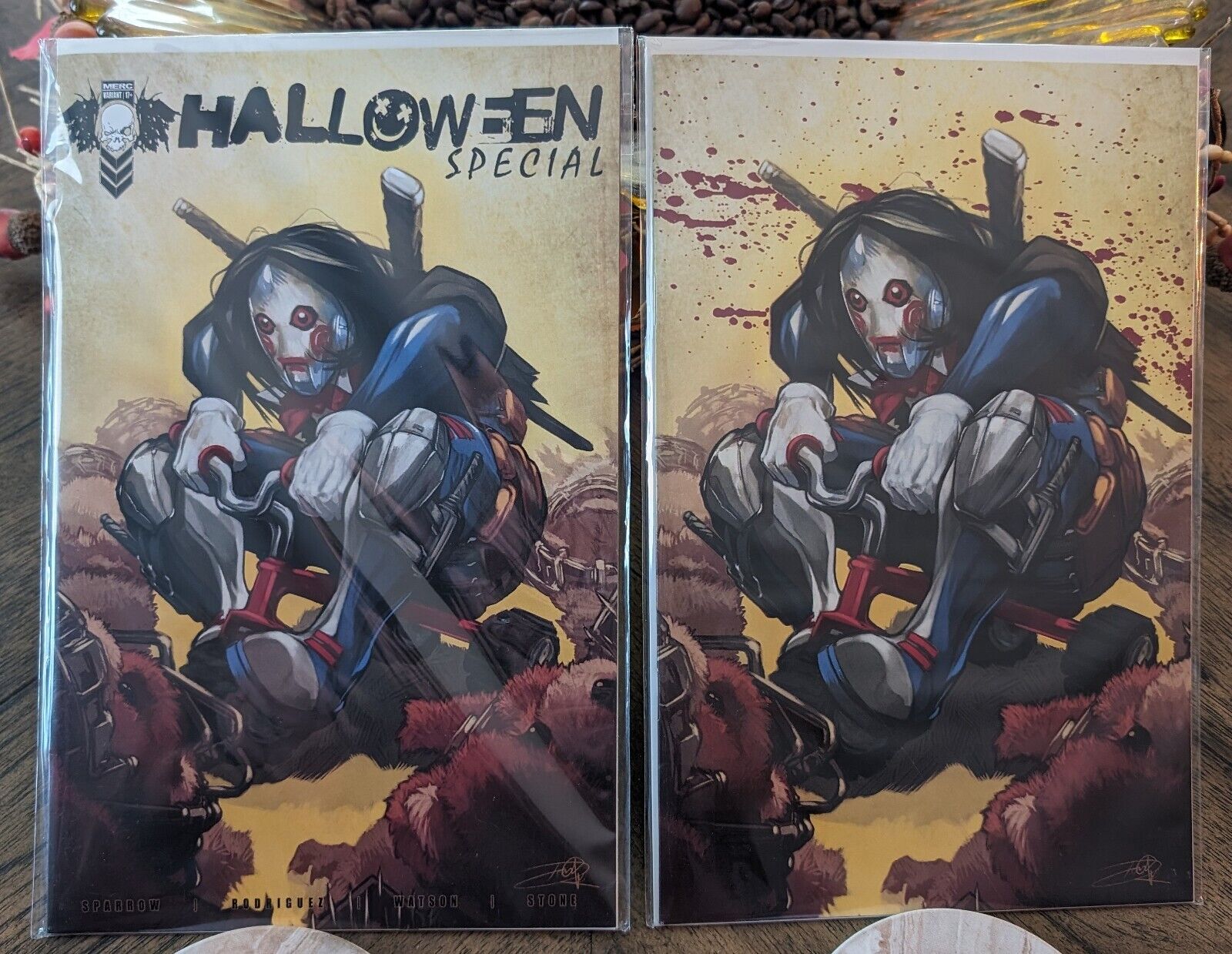 Merc Halloween Special #1 (Billy Puppet Saw) Trade and Virgin Set