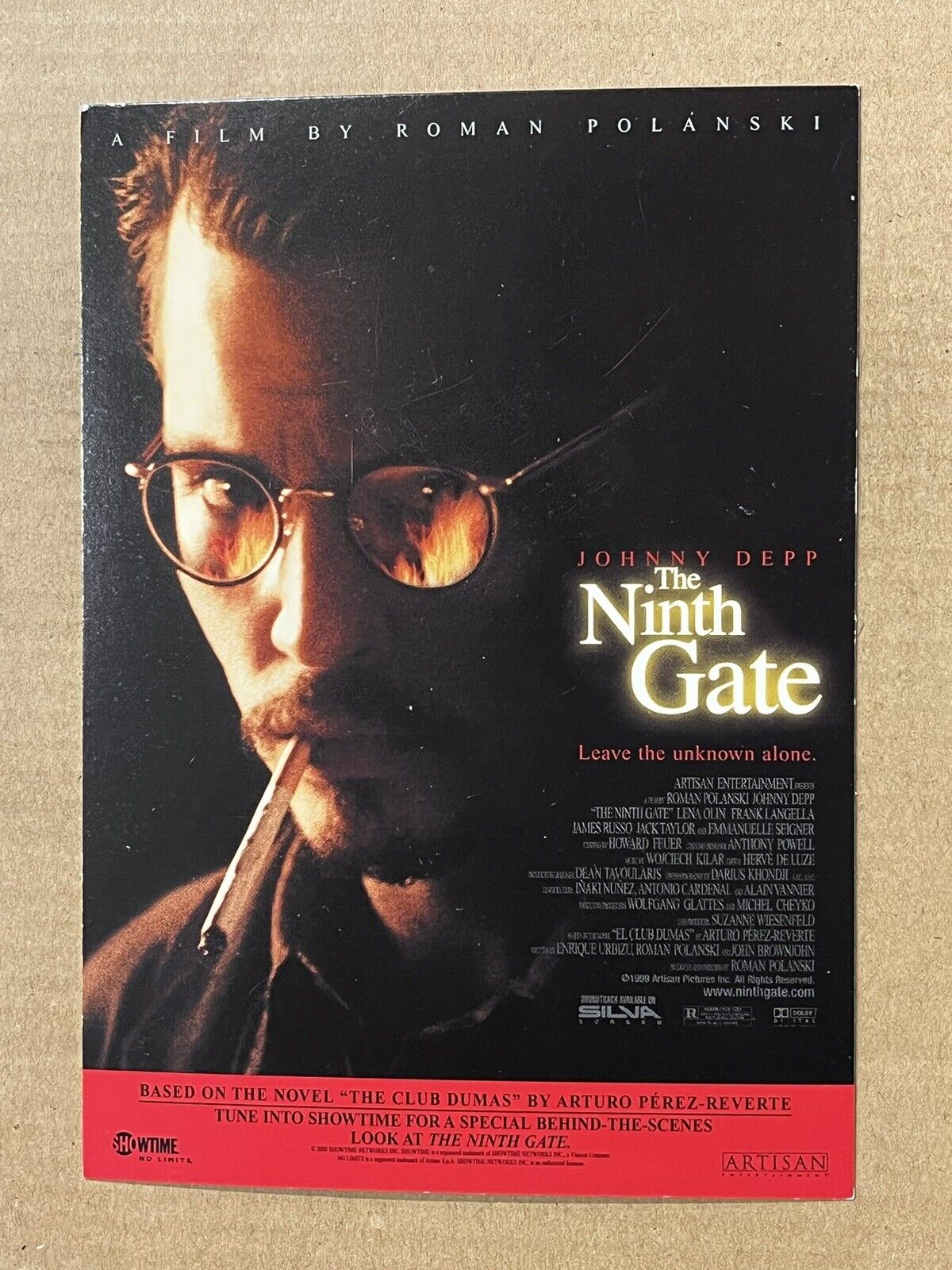Postcard Johnny Depp The Ninth Gate Movie Advertising Roman Polanski