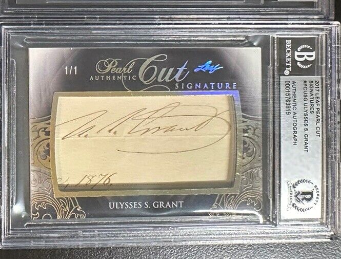 2017 Leaf Pearl Cut Signature Ulysses S. Grant President Autograph Auto 1/1 BGS