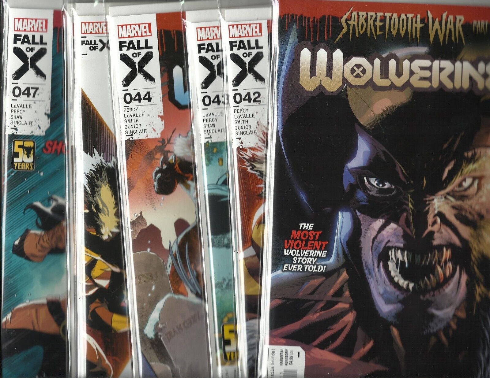 Wolverine #41 - 50 - Sabretooth War Part 1 to 10 - all Cover A - NM 9.4