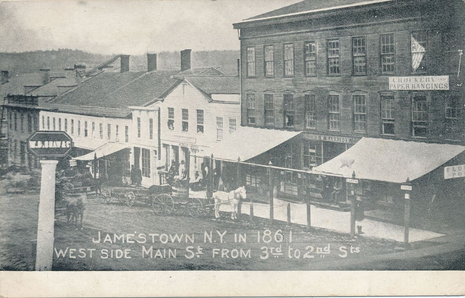JAMESTOWN NY - Jamestown In 1861 West Side Main Street From 3rd To 2nd PMC