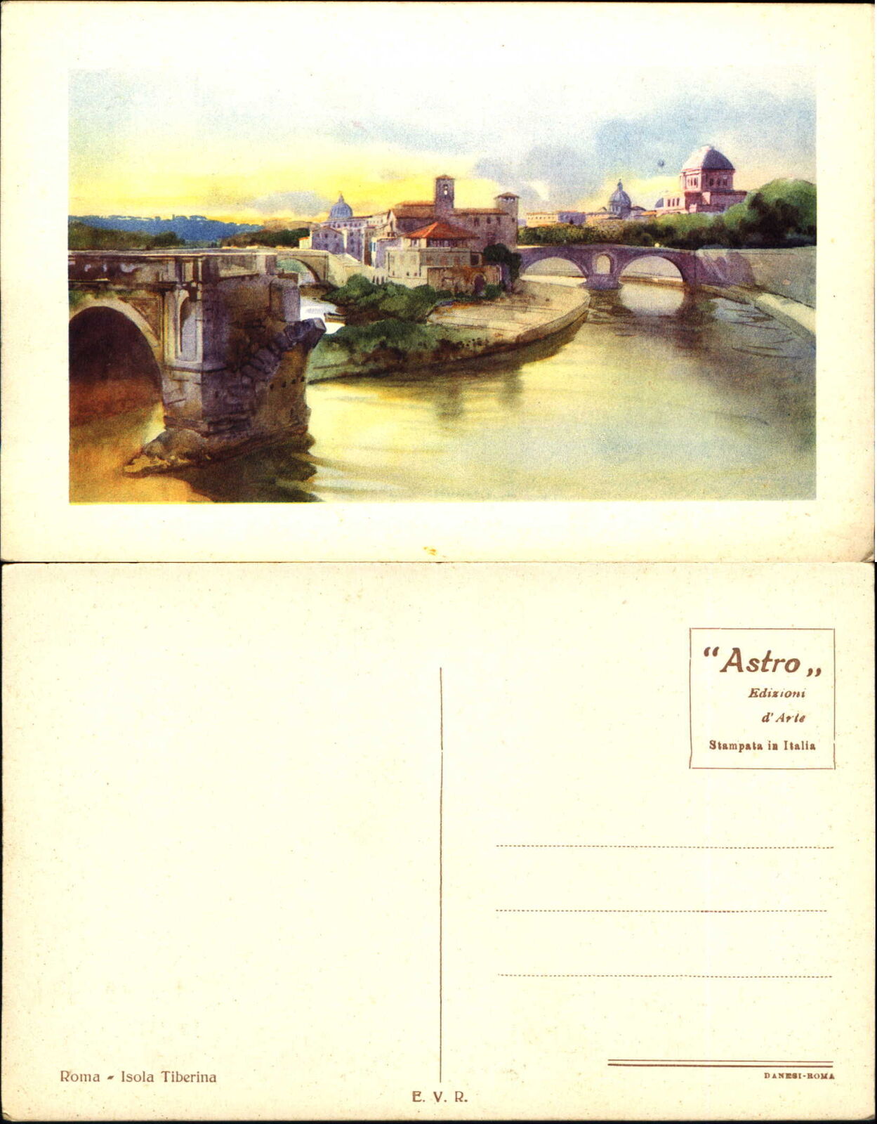 Rome Italy Roma Isola Tiberina vintage postcard sku141