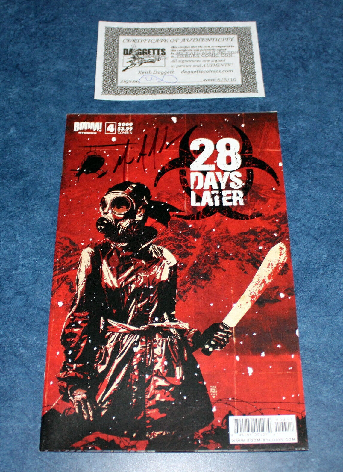 28 DAYS LATER 4 A signed 1st print BOOM STUDIOS 2009 Michael Alan Nelson COA NM-