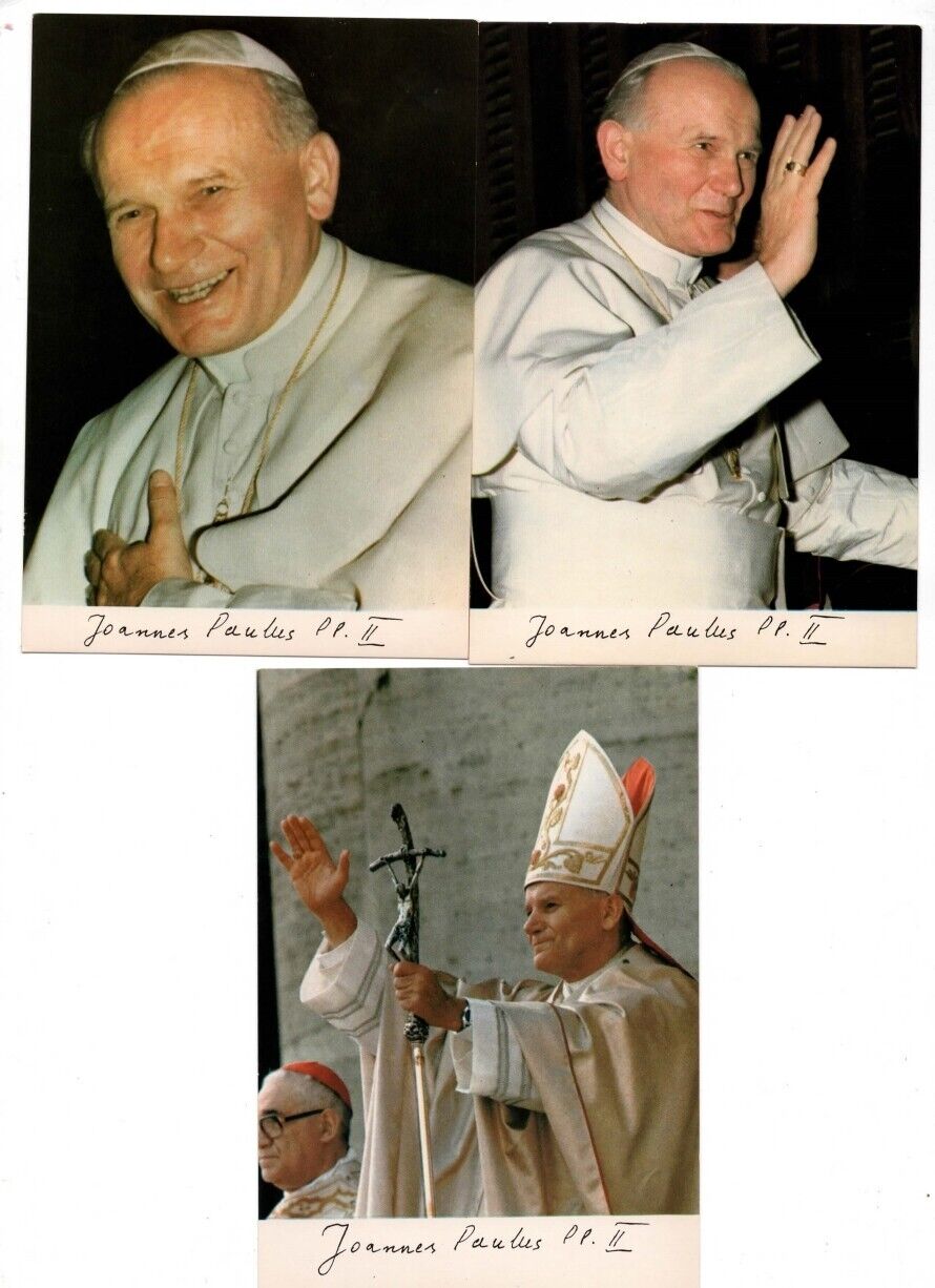Lot of 3 Pope John Paul II Continental Postcards Not Posted NM