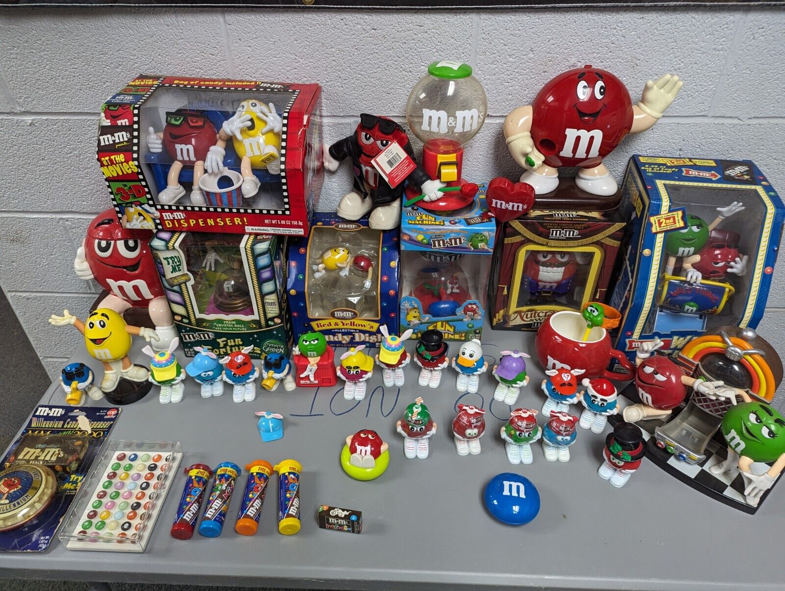 M&M Figurines Collectors Lot. Includes rare 1 of a kind M&M Holidays prototype.