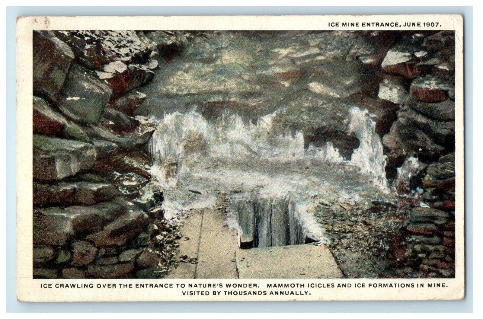 c1940s Entrance, Mammoth Icicles and Ice Formations Coudersport PA Postcard