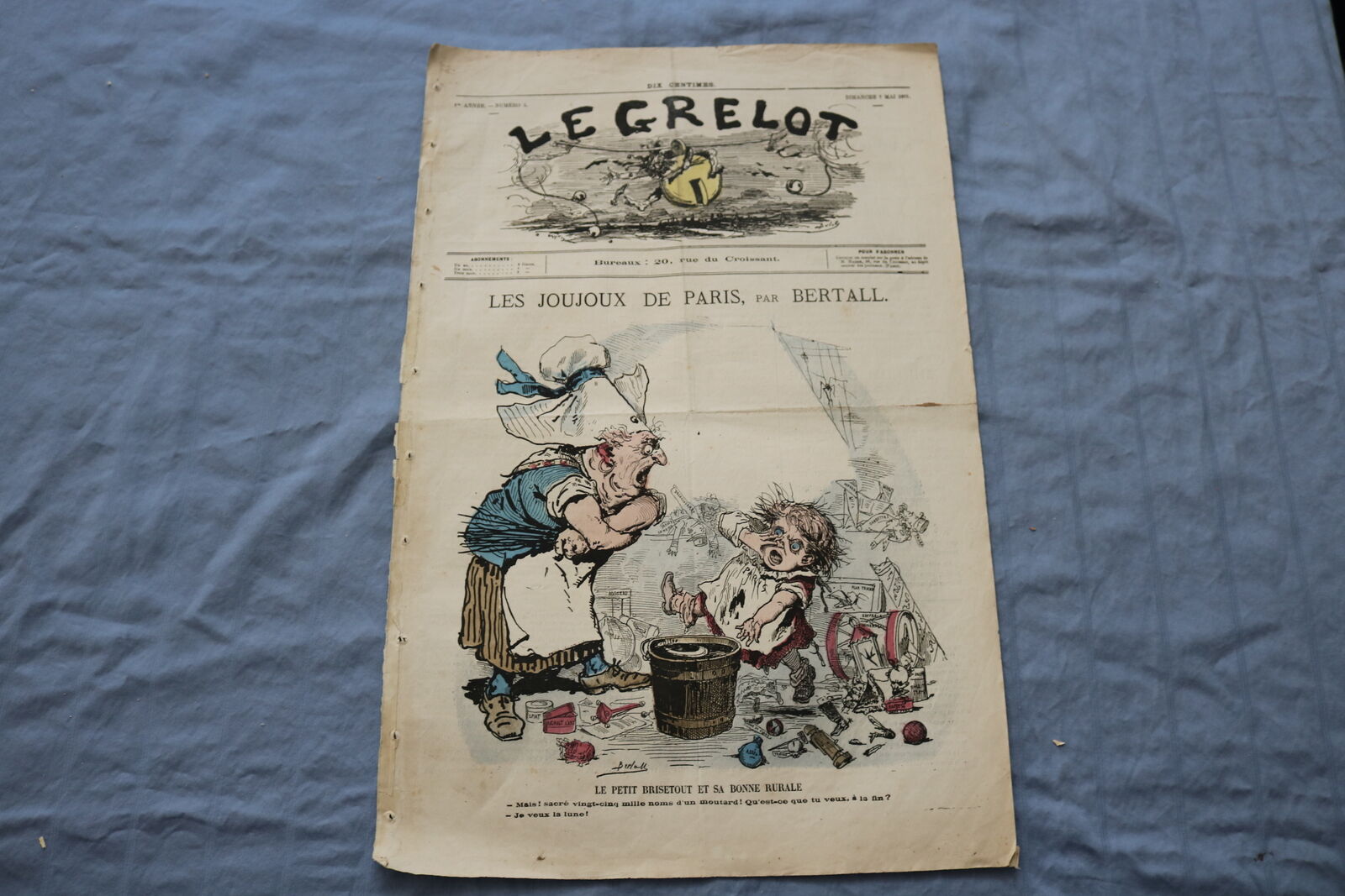 1871 MAY 7 LE GRELOT NEWSPAPER -LES JOUJOUX DE PARIS - BERTALL- FRENCH - NP 8461