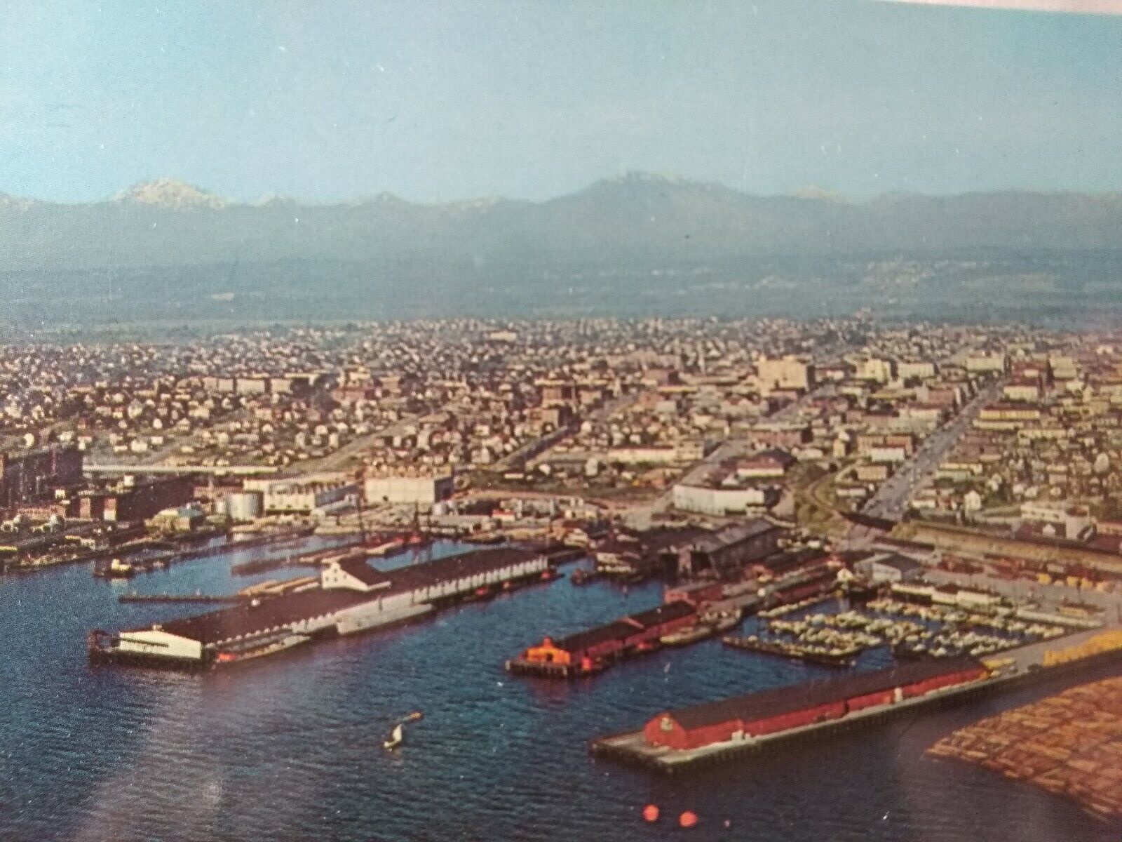 Vintage Postcard. Lumber and pulp Mill center Everett Washington.