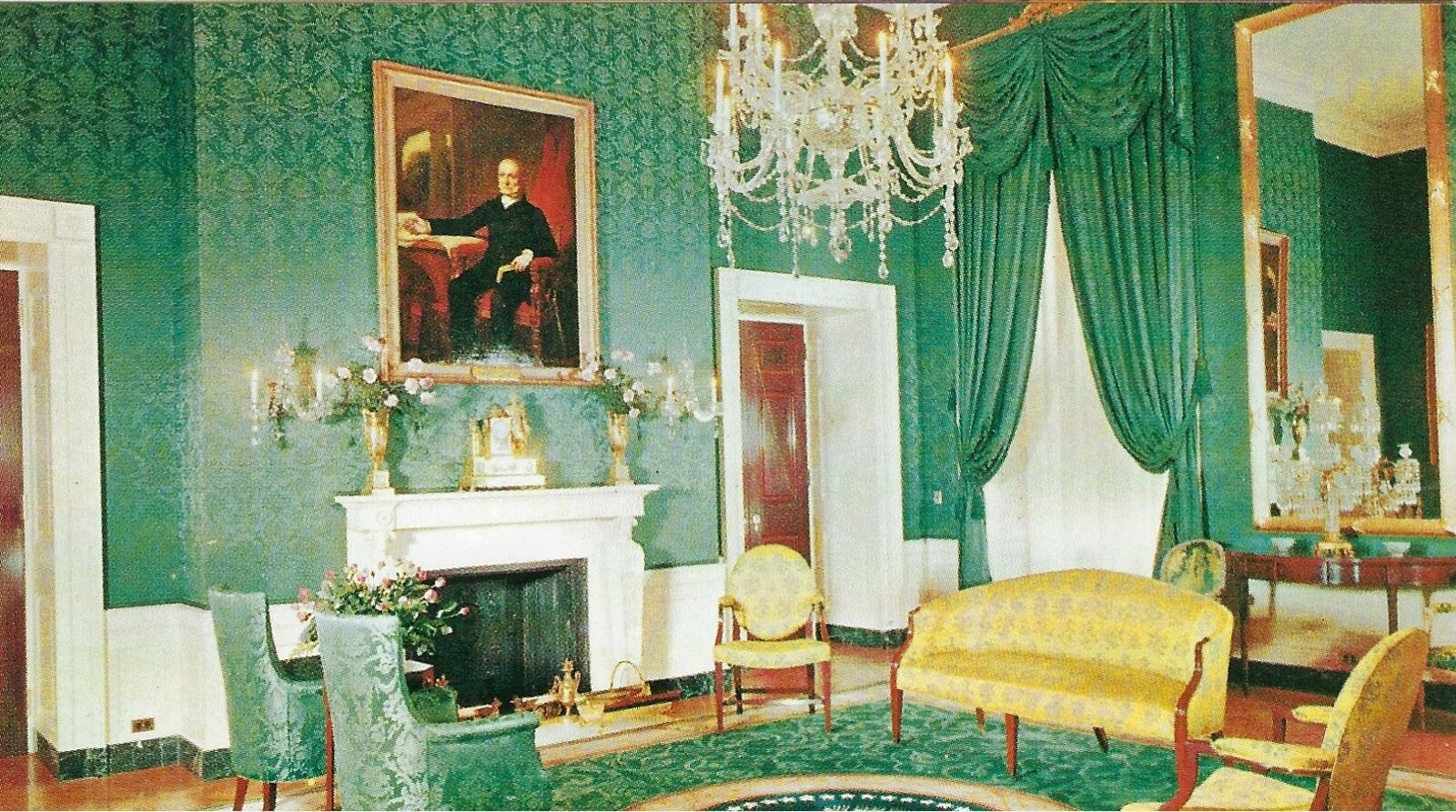 Washington DC The Green Room White House, Old Vintage Card, Real Photo Postcard
