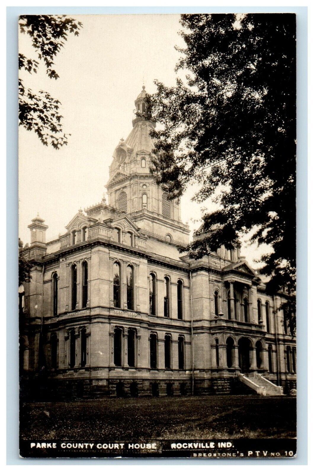 1922 Parke Country Court House Rockville Indiana IN RPPC Photo Vintage Postcard
