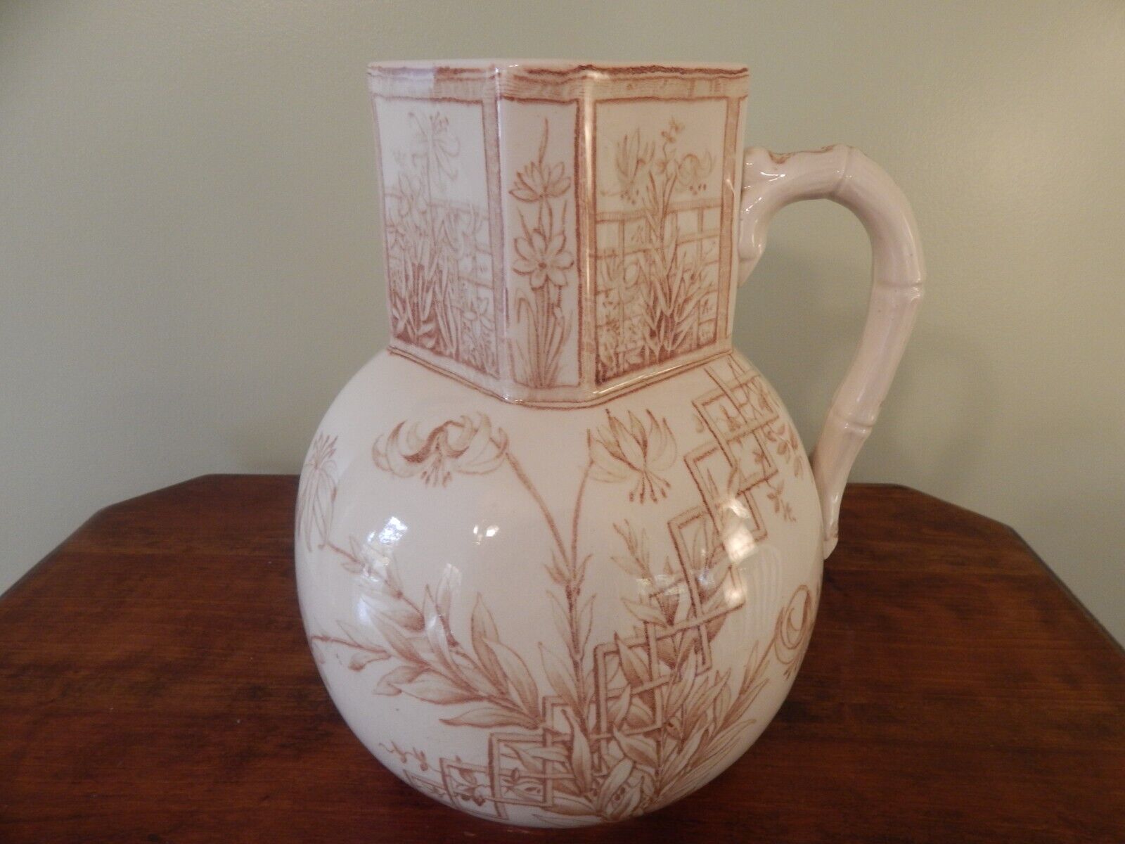 Antique G. W.Turner & Sons Beatrice Pitcher by Tunstall circa 1873-1895