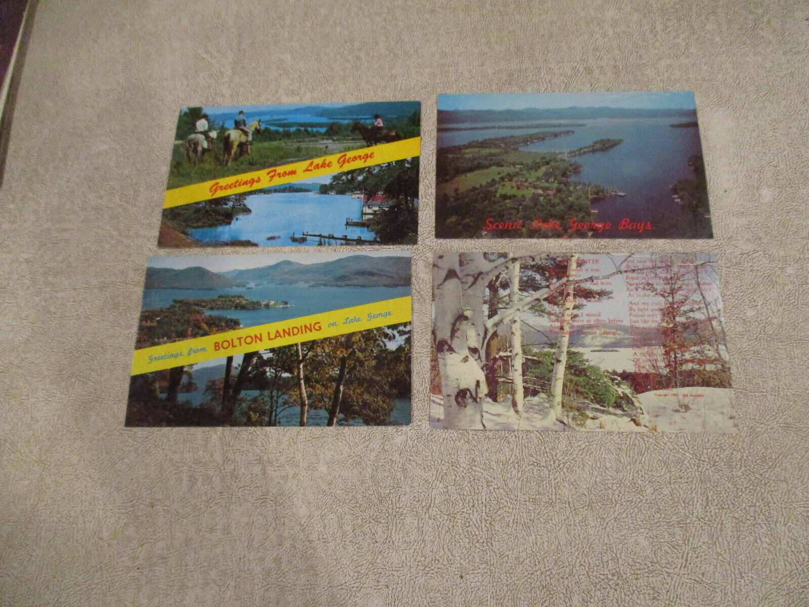Lot of 4 Lake George NY Postcards, Unposted
