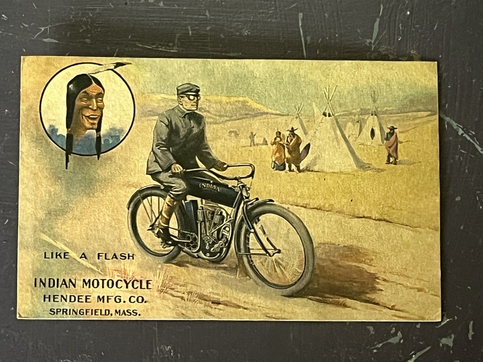 #D6883 Indian Motorcycle @1910-15 Postcard \