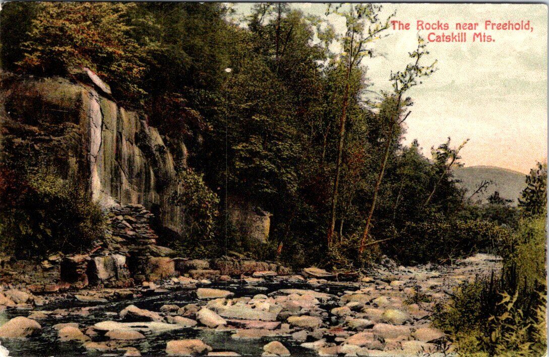 1907, The Rocks, Catskill Mountains, FREEHOLD, New York Postcard