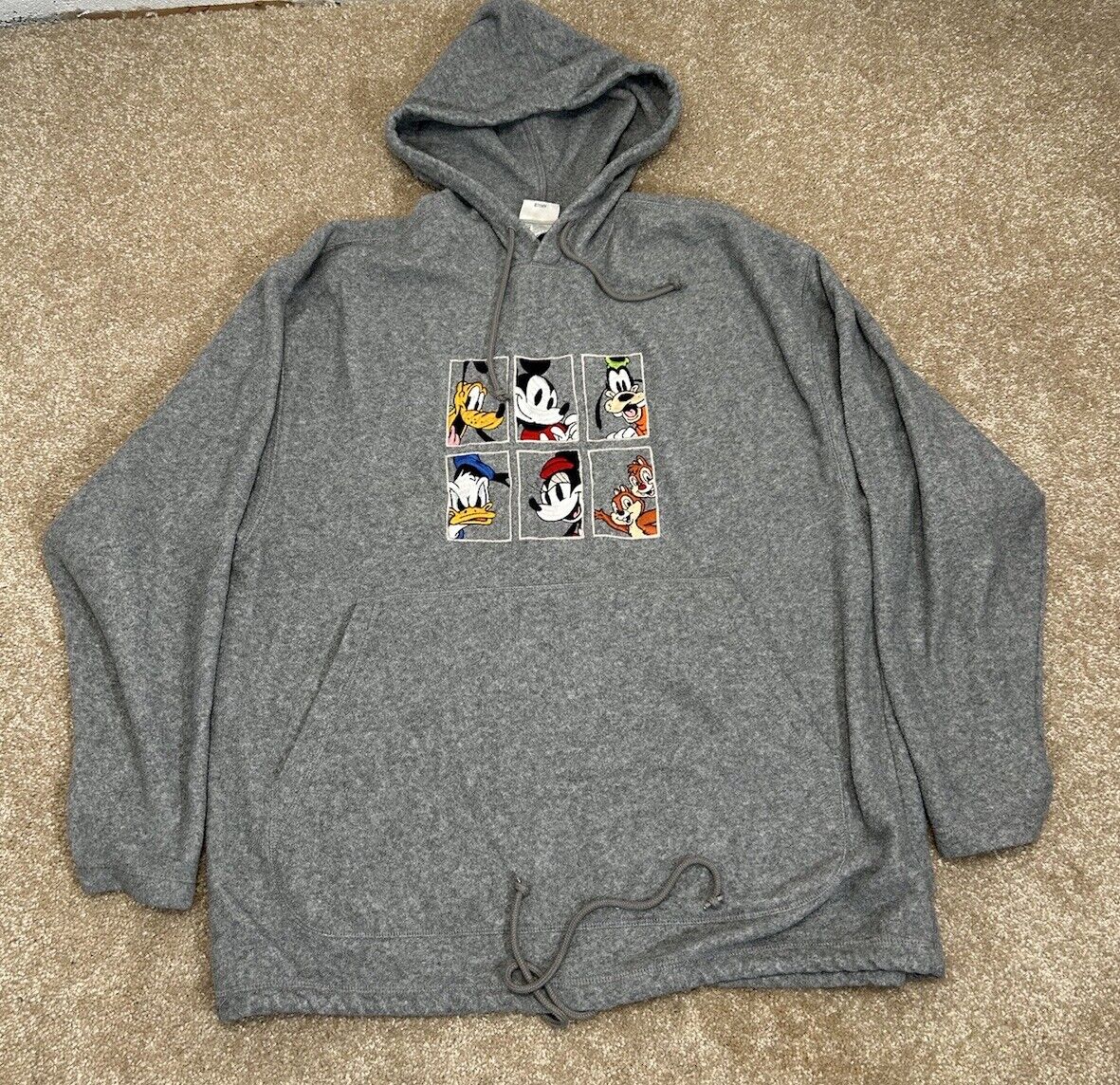 Disney Store Fleece Hoodie Sweatshirt Disney World Mickey Goofy Minnie VTG Sz M