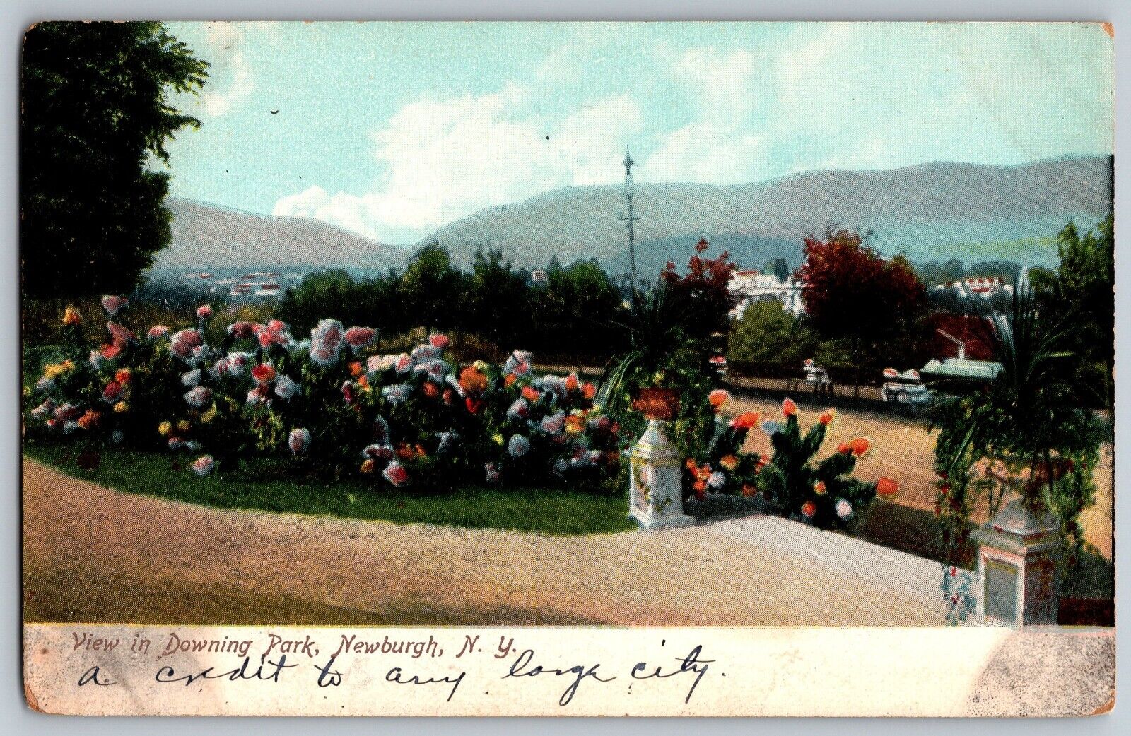 Newburgh, New York - View in Downing Park - Vintage Postcards - Unposted