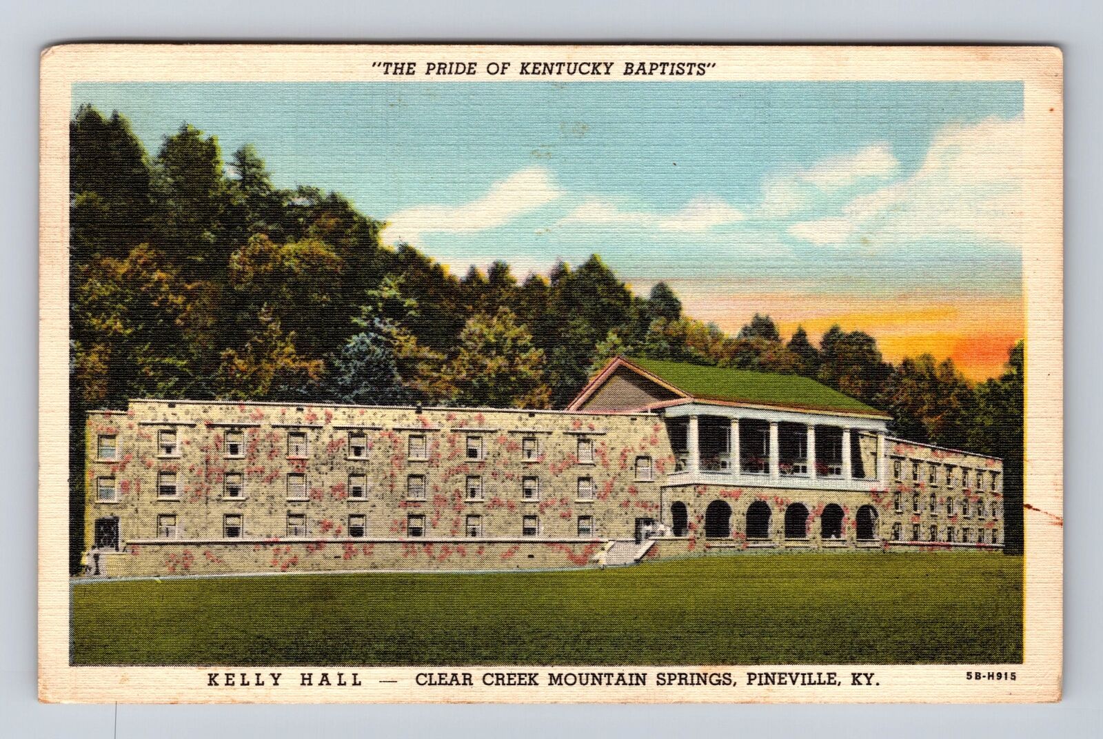 Pinesville KY- Kentucky, Kelly Hall, Mountain Springs, Vintage c1948 Postcard