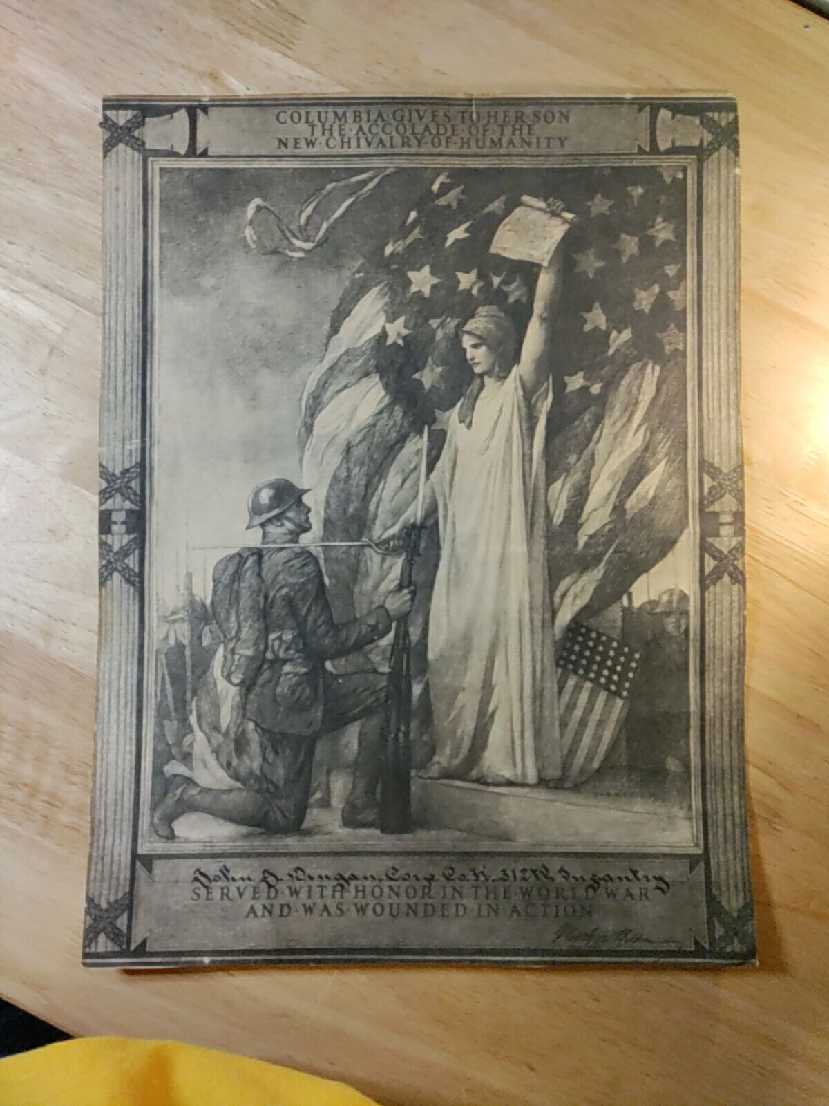 WW1 U  S ARMY POSTER WOUNDED SOLIDER ORIGINAL  U,S,ARMY ENGINEERS 