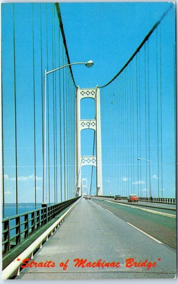 Postcard - Straits of Mackinac Bridge Joining Michigan's Peninsulas