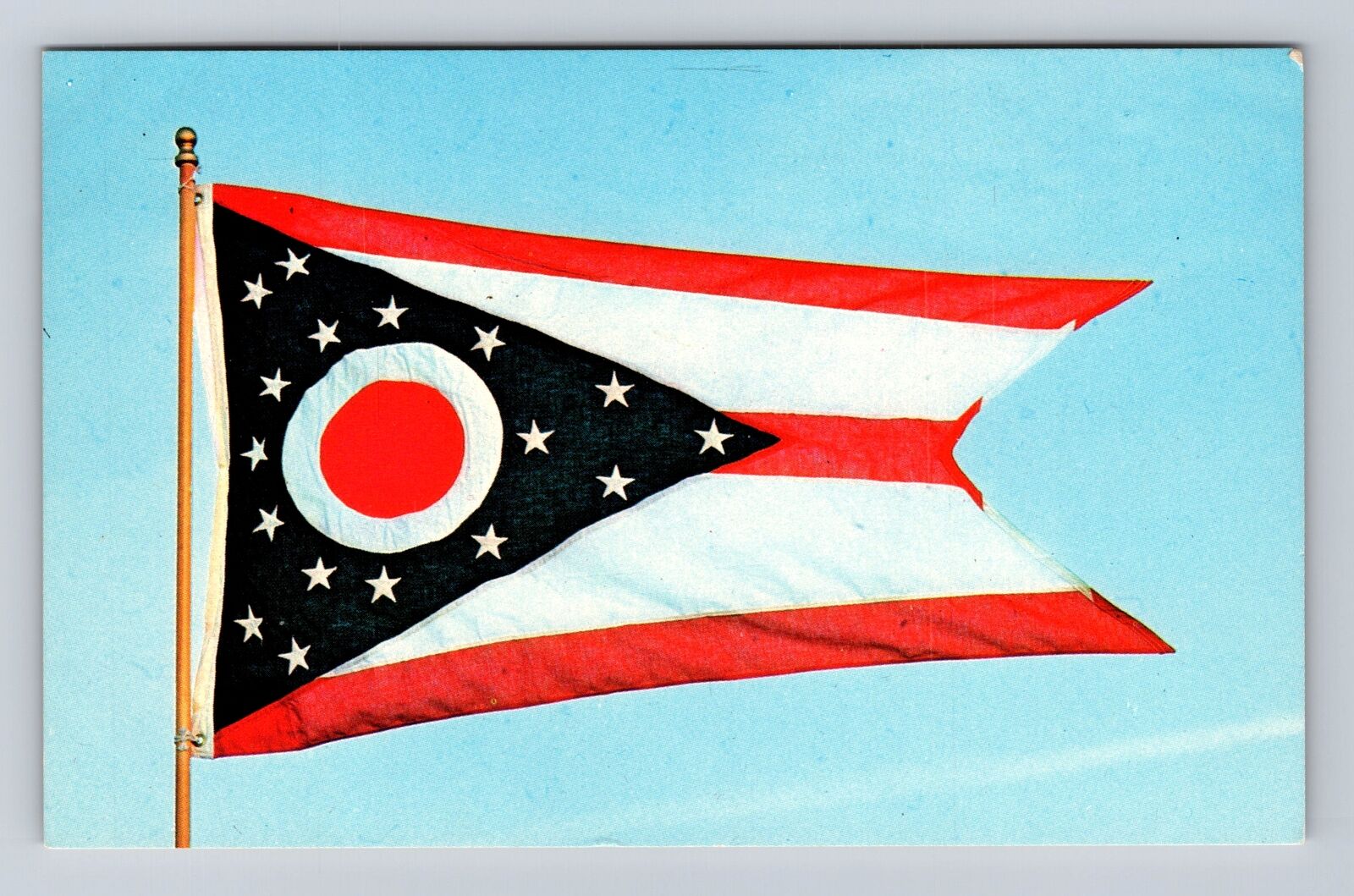 OH-Ohio, Ohio State Flag, Antique, Vintage Souvenir Postcard