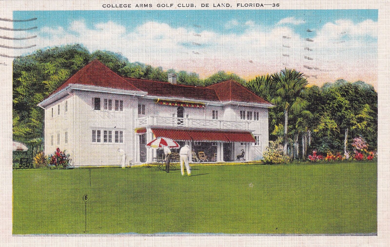 College Arms Golf Club De Land Florida FL 1954 Postcard D39