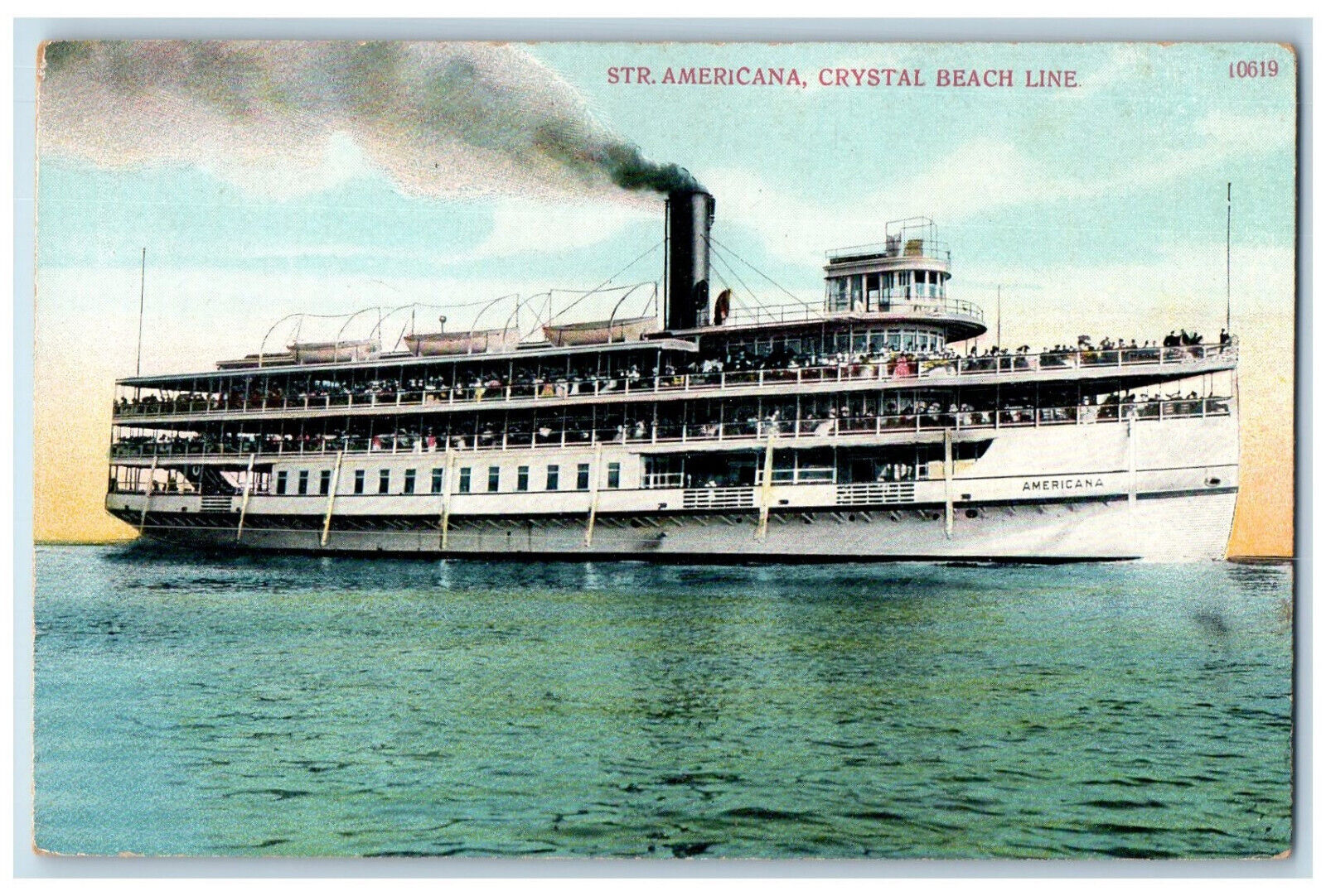 c1910 Steamer Americana Crystal Beach Line Ontario Canada Unposted Postcard