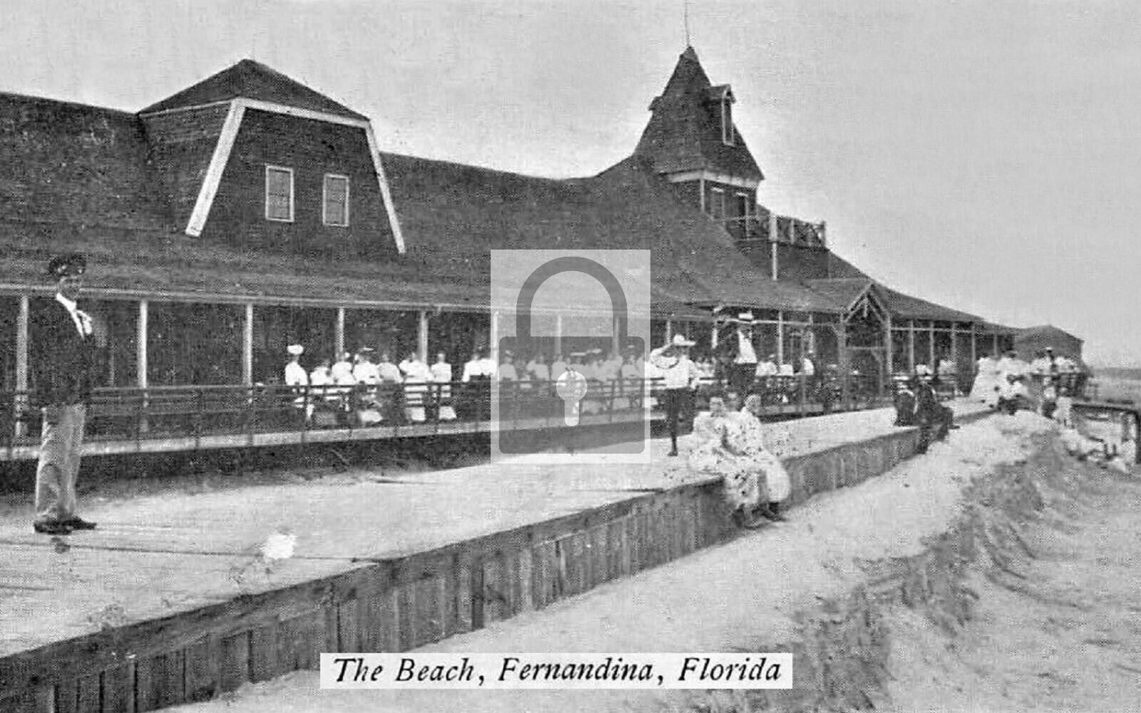 The Beach & Boardwalk Fernandina Florida FL Reprint Postcard