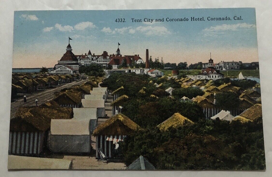 Tent City & Coronado Hotel, Coronado, Cal. Postcard (I2)