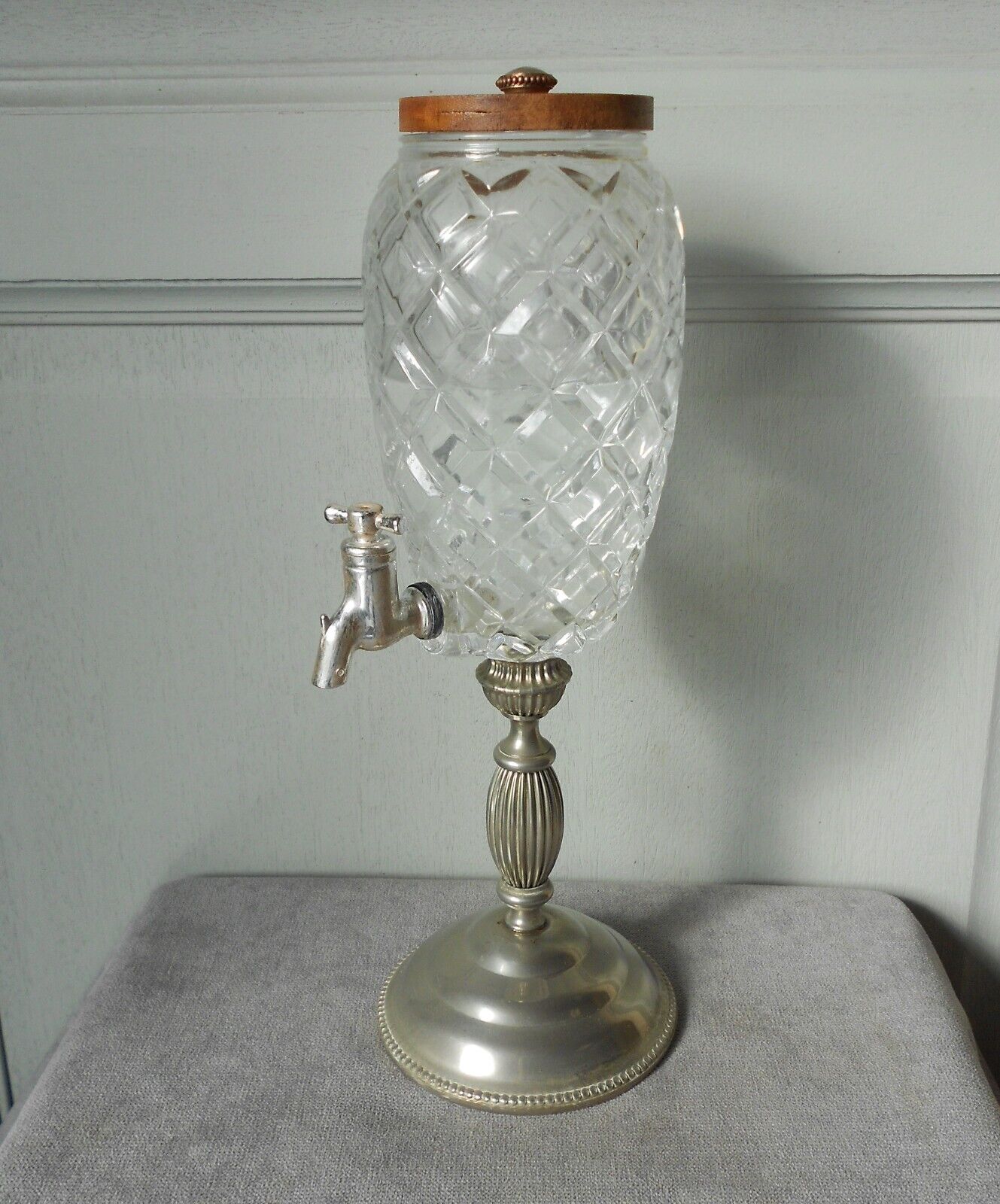 Vintage french cutted glass & chrome  ABSINTHE FOUNTAIN