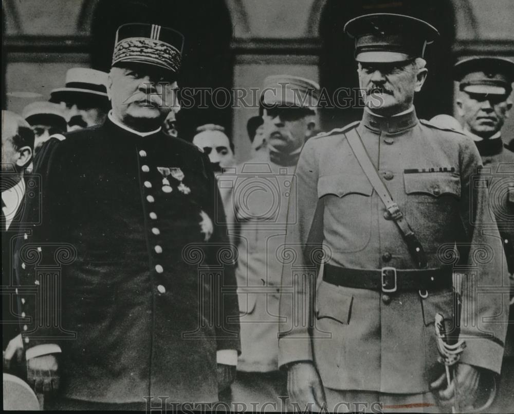 1938 Press Photo Military Generals Pessking in Joffre