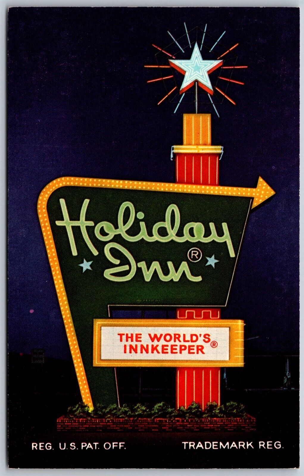 Vtg Seymour Indiana IN Holiday Inn Hotel Motel 1950s Postcard