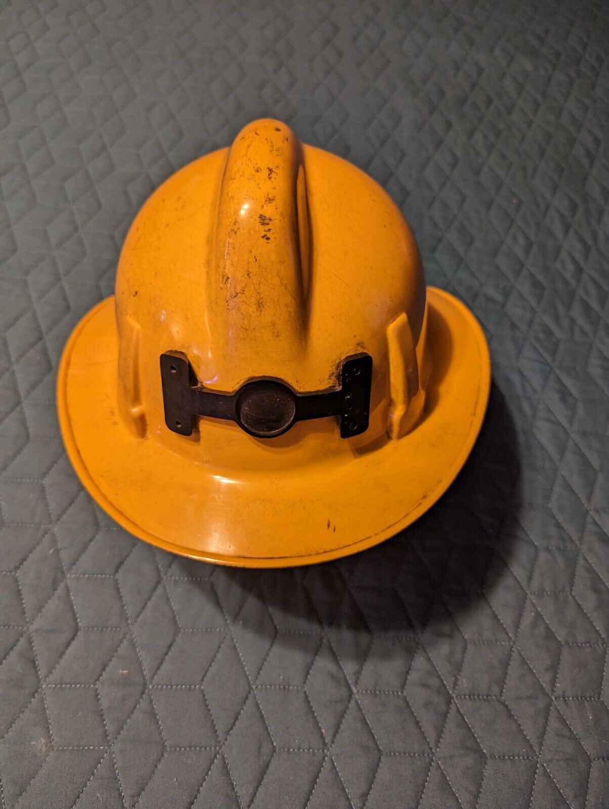 Vintage 1969 MSA Topgard Fireman’s Yellow Safety Helmet Adjustable Class D READ
