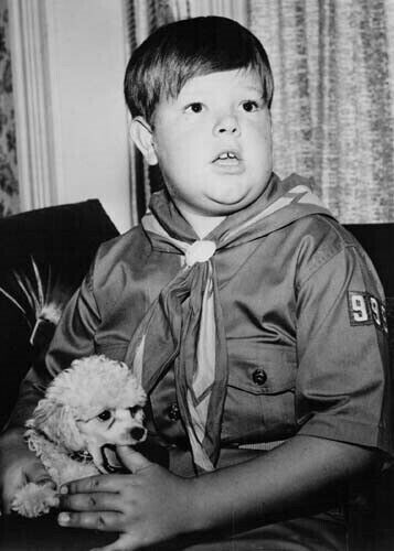 The Addams Family 1964 TV series Ken Weatherwax as Pugsley with dog 5x7 photo