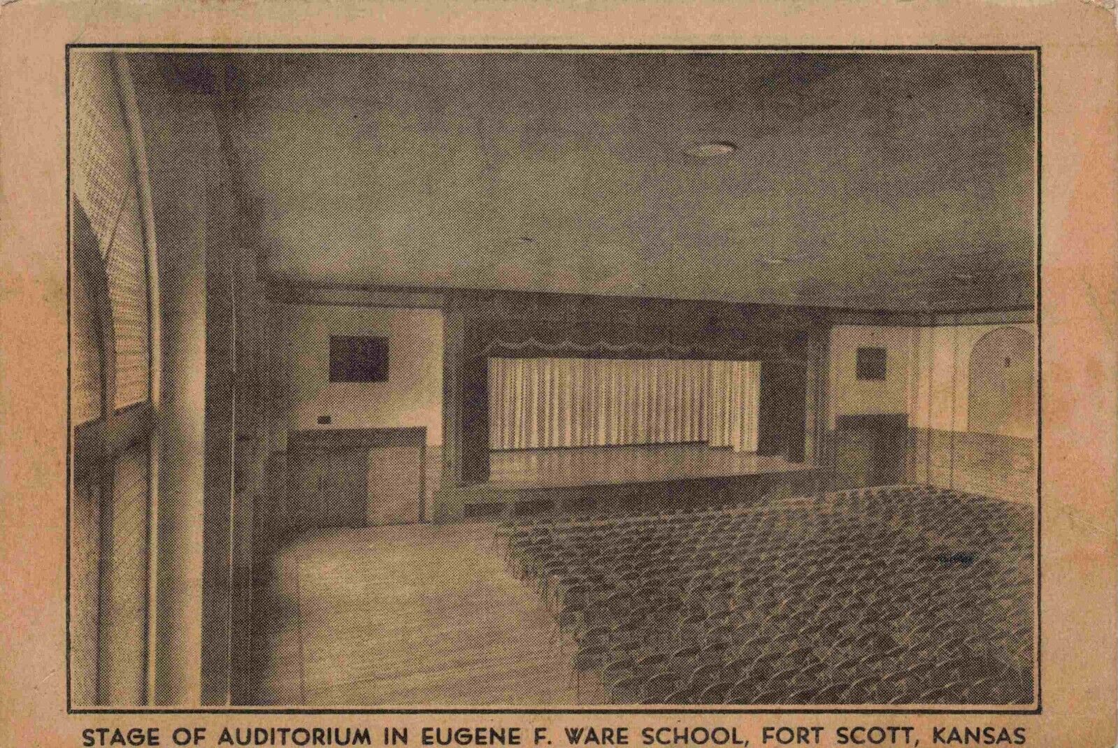 A View Of The Stage, Auditorium, Eugene F. Ware School, Fort Scott, Kansas KS