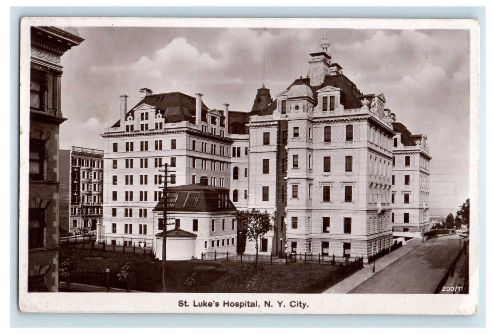 c1910\'s St. Luke\'s Hospital Building New York City NY RPPC Photo Postcard