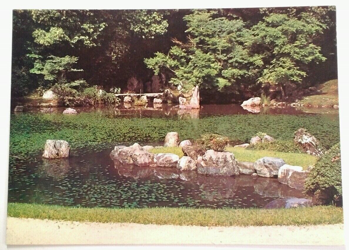 Postcard Japan Mid 1900s Rare Garden View Pond 