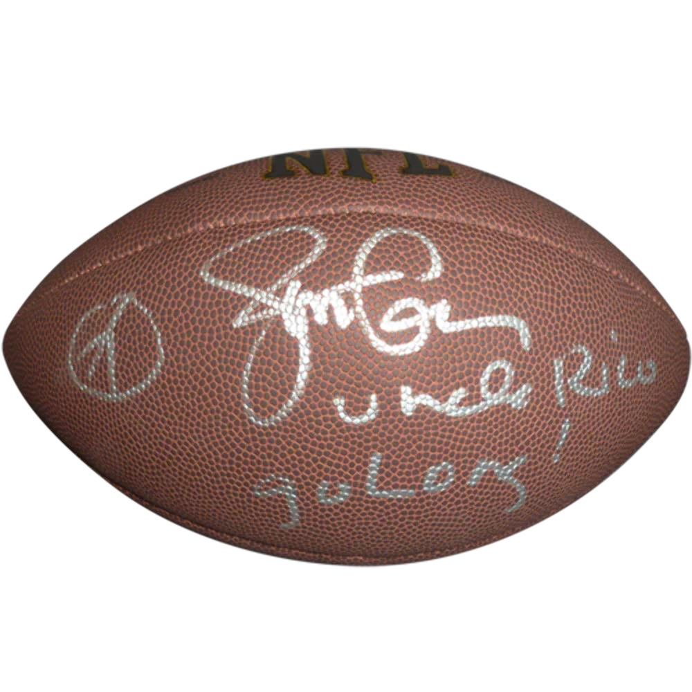 Jon Gries Uncle Rico Autographed Football w/ Go Long - Napoleon Dynamite - Becke