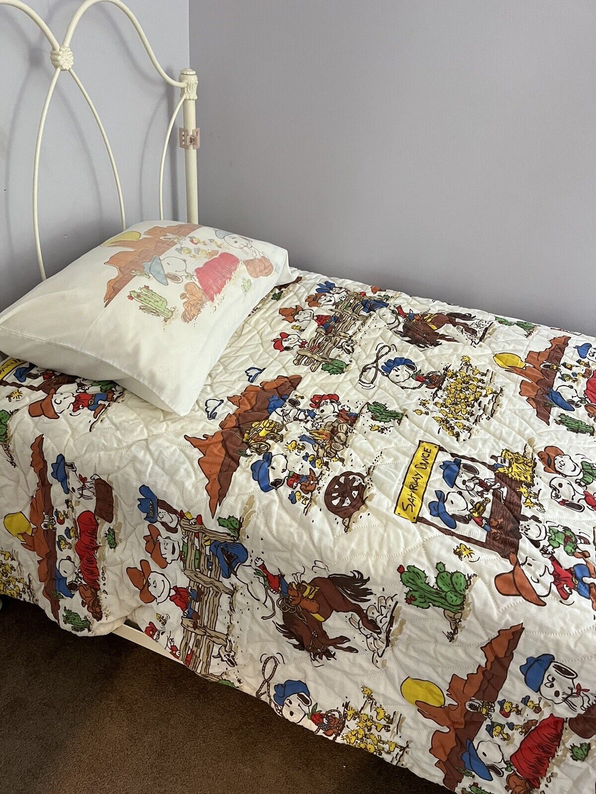 Snoopy/Peanuts Vintage Western Cowboy Comforter And Sheet Set