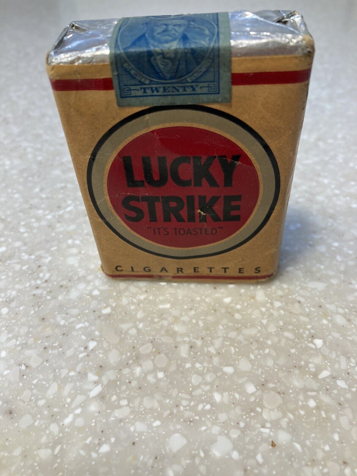 Empty Lucky Strike It's Toasted Cigarettes Pack Empty Movie Prop Display