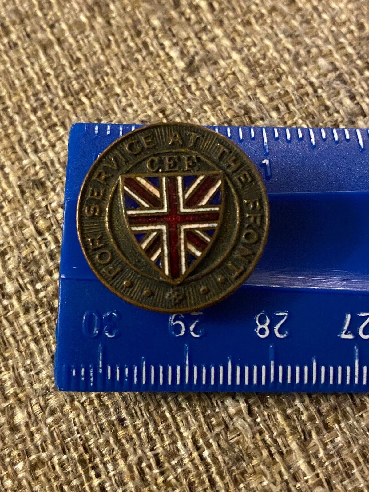 WWI Service At The Front Canadian CEF Enamel Medal Pin Numbered Misuse Penalty