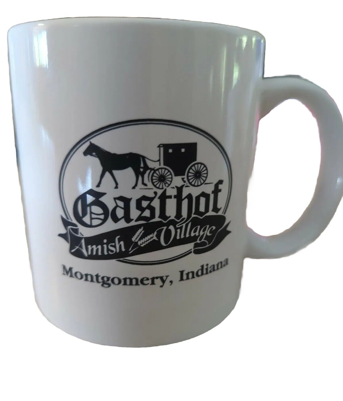 Gasthof Amish Village M Ware Collectible Coffee Mug Advertisement Souvenir 