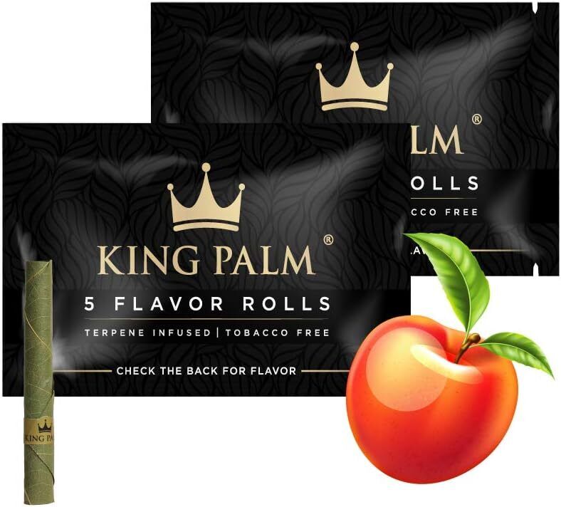 King Palm | Mini Size | Peach Tree | Prerolled Palm Leafs | 5 per Pack, 2 Packs