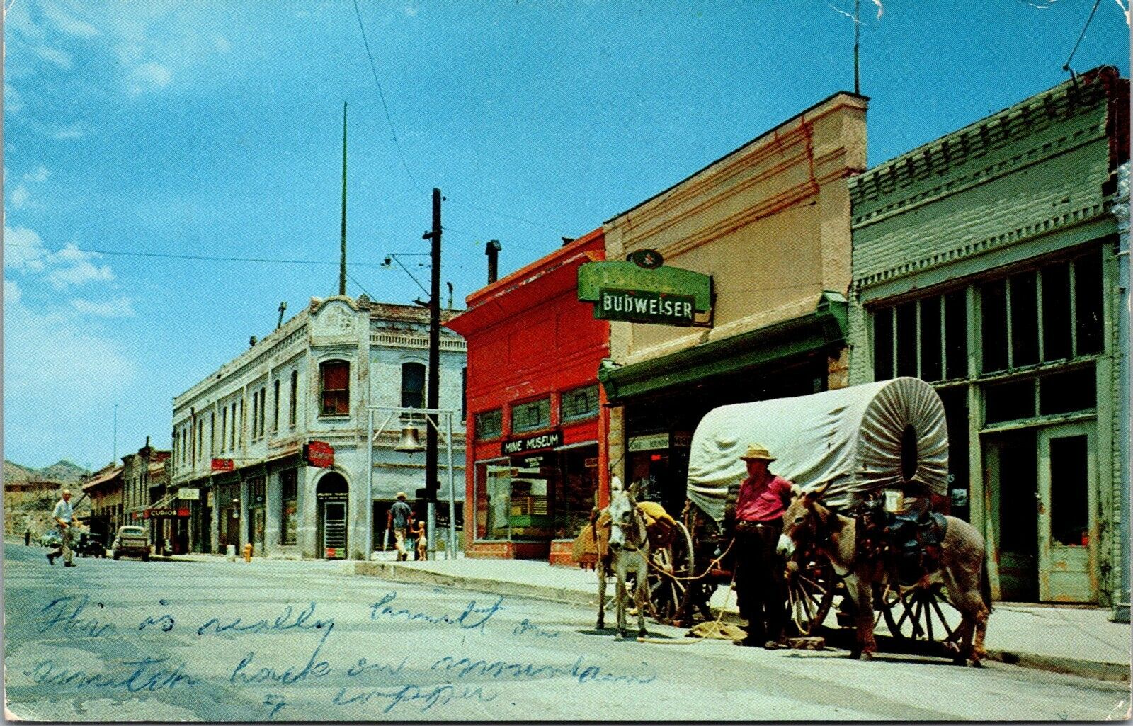 Vtg Jerome Arizona AZ View of Main Street Ghost Town Budweiser 1950s Postcard