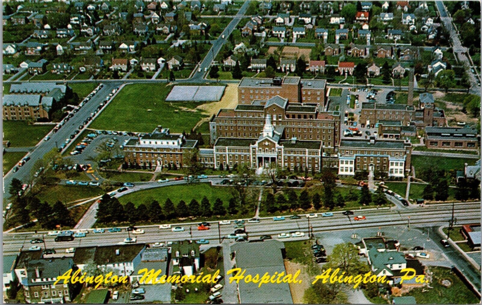 Postcard~Pennsylvania~Abington Memorial Hospital~Aerial View~c1960