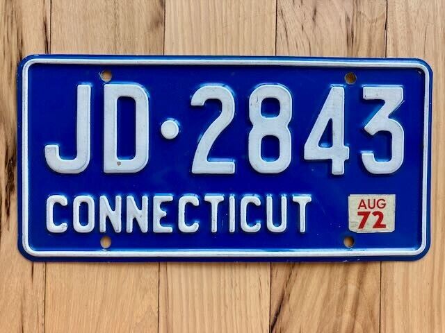 1972 Connecticut License Plate