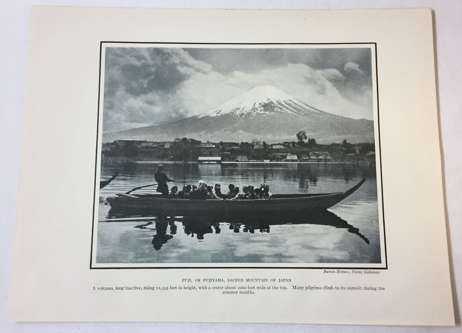 1946 7x9.5 print ~ MT FUJI or Fujiyama, Sacred Mountain Of Japan